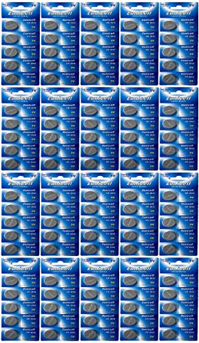 100 x CR2032 3V Lithium Knopfzelle 210 mAh CR 2032 (20 Blistercards a 5 Batterien) EINWEG Markenware Eunicell FBA