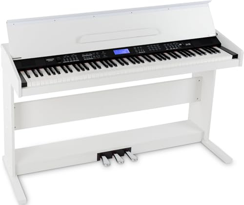 FunKey DP-88 II Digitalpiano (88 anschlagsdynamische Keyboard-Tasten, 128-fach polyphon, 360 Sounds, 160 Styles, MP3-Player, Lernfunktion, Record- & Playback-Funktion, 3 Pedale) weiß