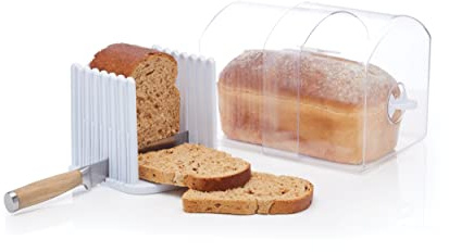 KitchenCraft Brotkasten, Erweiterbar, Durchsichtiger Kunststoff, mit Luftventilen, Ausziehbar bis zu 37 cm