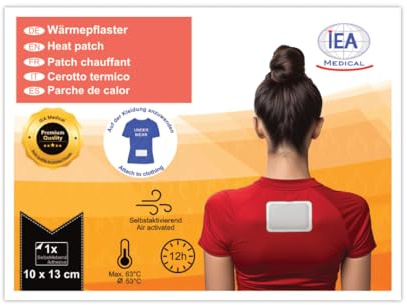 IEA Medical Wärmepflaster, 10x13cm Körperwärmer, bei Muskel- und Gelenkschmerzen, Rückenwärmer, Bodywärmer, Tiefenwärme, Selbstklebend