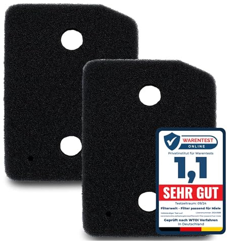 2er Set Filter passend für Miele T1 9164761 Trockner Wärmepumpentrockner Fein-Grob | 207 x 157 x 30mm | Schwammfilter Filtermatte Kondenstrockner Fusselfilter Schaumstoff Schaumfilter Sponge