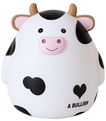 Kuh Sparschwein, Kawaii Münzschwein Hohe Kapazität Spardose Geschenk, Weiß | Spardose Kinder Geschenk, Passend für Jungen Mädchen Zimmer Dekoration Geburtstagsgeschenk