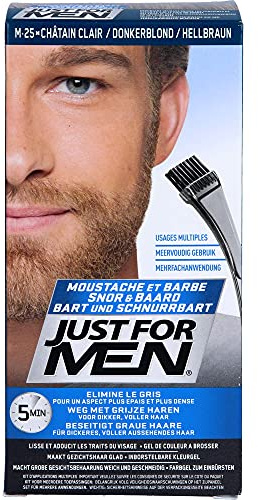 Just for men for Men Schnurrbart und Bart Hellbraun Farbstoff, eliminiert Grau für ein dickeres und volleres Aussehen – M25
