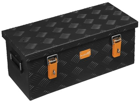 alubox STRONG - BLACK EDITION ABX-R37 Aluminium Transportkiste aus 3mm Riffelblech 37 Liter in schwarz