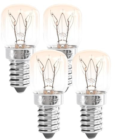 greate E14 Backofenlampe 25W 300 Grad hitzebeständig 175 Lumen 2700K | 4er Pack Backofen Glühbirne für Salzkristalllampe, Sauna, Lavalampe und vieles mehr - Ofenlampe warmweiß