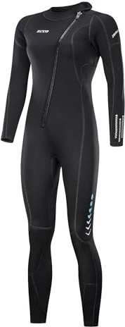 Ultra-Stretch-Neoprenanzug, 3 mm, Frontreißverschluss, Ganzkörper-Tauchanzug, Einteilig, für Männer und Frauen, Schnorcheln, Tauchen, Schwimmen, Surfen (Frauen, M)
