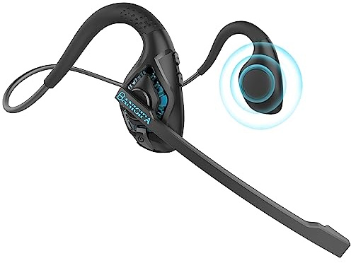 BANIGIPA Bluetooth Headset, drahtloses Headset mit Boom Mikrofon | Wireless Earphones Stereo, 10 Stunden Spielzeit, leicht und bequem für Handy Sport Büro Fahren