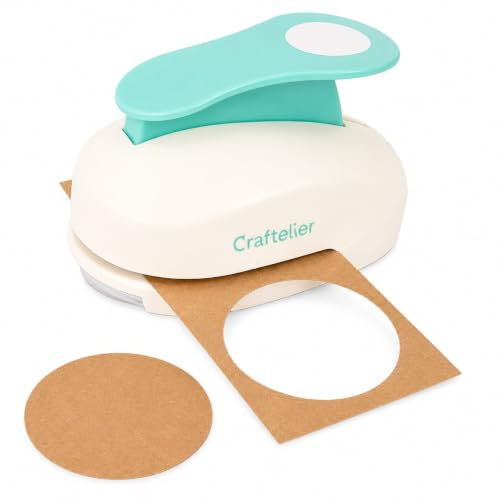 Craftelier - Motivstanzer Kreis 3 (7,62 cm) für Papier und Karton | 7,62 cm Durchmesser, für Scrapbooking, für Bastelarbeiten, mit Auffangbehälter, präzise Ausschnitte, Größe 16 x 10 x 10,5 cm