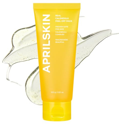 APRILSKIN Calendula Peel Off Maske vegan tierversuchsfrei Peeling beruhigend und feuchtigkeitsspendend 100 g trockene empfindliche zu Akne neigende Haut keine Sulfate und künstlichen Duft