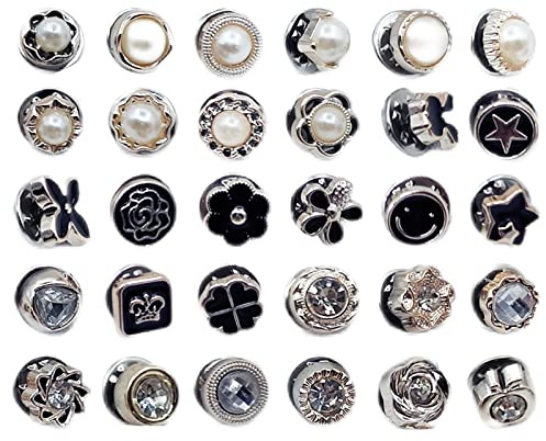 30 STÜCKE Sicherheit Brosche Knöpfe, DIY Strass Perle Tasten Brosche, Broschen Pins für Kleidung, Verwendet für DIY Kleidertasche, Rucksack, Kleidung Knopfdekoration