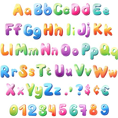 Tenare Bunte Pinnwand-Buchstaben, 12,7 cm, Ausschnitte für Pinnwand, Wordwand, Klassenzimmer, Dekoration, Alphabet, Zahlen, Satzzeichen, Combo für Kreidetafel, 134 Stück