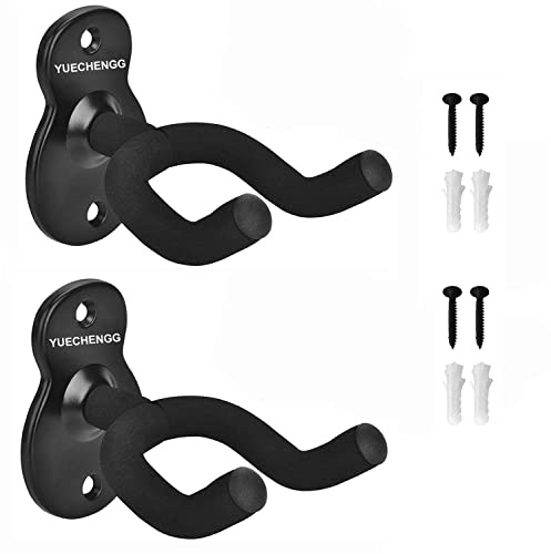 Yuechenggui 2er-Pack Gitarrenhalter Wandhalterung Gitarrenaufhänger, Gitarrenwandhalterung Displayhalterung Haken für E-Gitarre, klassische Akustikgitarre, Bass-Ukulele, Mandolinen-Banjo, Schwarz