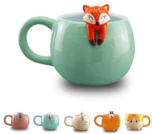 Winkee Pet Friends Fuchs–Tasse Kaffeetasse Teetasse Geschenke für Frauen