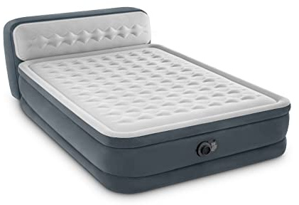 Intex 64448ND Luftbett DuraBeam UltraPlushHeadboard mit 220V Pumpe, Queen, mit doppellagiger Fiber-Tech Innenkonstrukti