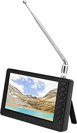 5-Zoll-Taschen-Digitalfernseher mit Fernbedienung, Tragbarer ISDB T 1080P TFT-LED-Fernseher, Digitaler Autofernseher, Unterstützt ATV, USB-TF-Karteneingang, FM-Radio mit 1500 MAh