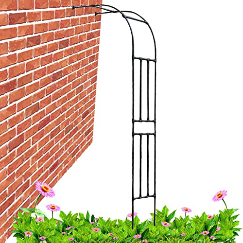 Rosenbogen Garten Halbbogen Hoch 240cm Metall Torbogen Rankhilfe Stabiles Rankbogen Rosen Bogen Für Kletterpflanzen Schwarz(90x240cm/2.9x7.9ft)