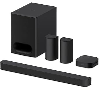 Sony BRAVIA Theatre System 6 (5.1-Kanal-Surround Sound, 1000 W, inkl. Rücklautsprecher & Subwoofer, Dolby Atmos, DTS:X, AI Voice Zoom 3 mit BRAVIA TV, DSEE, Multi-Stereo-Party-Modus) Schwarz