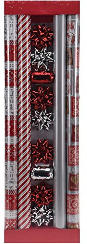 Eliware 13-teiliges Geschenkpapier-Set | 4x 200x70cm, Weihnachtlich, für Weihnachten