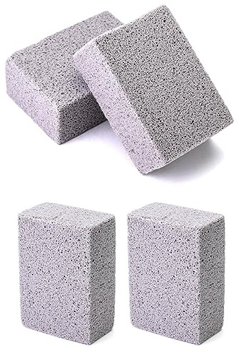 QWORK® 4 Stück Bimsstein Reinigungs, Reinigungsstein, BBQ Reinigungs Werkzeug, Ölflecken Zum Grillen Entfernen