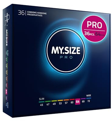 MY.SIZE PRO ELITE Kondome, Größe 6, 64 mm, XL, 36 Stück – Extra reines Vytex-Latex, leicht zu öffnen