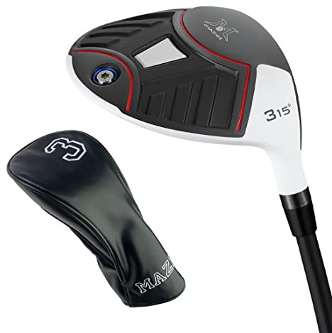 MAZEL Golf Fairway Woods 3 or 5, Titanium Golf Club 15 or 18 Degrees 44 Inches Right Handed Graphite Shaft
