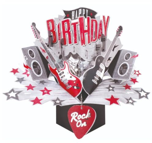 Happy Birthday Rock Pop Up Grußkarte Original Second Nature 3D Pop Up Karten