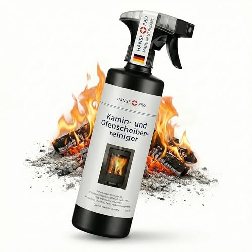 HANSE PRO Kamin- und Ofenscheiben-Reiniger, 500 ml I Ideal gegen hartnäckige Verschmutzungen wie Eingebranntes, Teer und Ruß I Kaminglas-Reinigung I Ofenglas-Reiniger (1 x 500 ml)