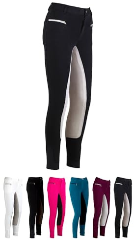 RL24 - Kinder-Reithose Flex Basicline – viele Farben & Größen | Reiterhose für Mädchen & Jungen – 3/4 Besatz aus Wildlederimitat – atmungsaktiv & elastisch – Reitleggings