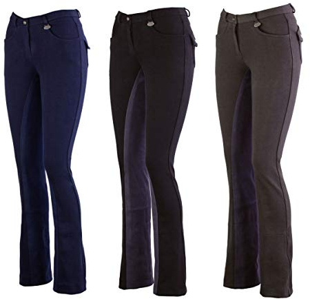 Lazura Damen Jodhpur Reithose Vollbesatz Comfort schwarz/dunkelgrau 46