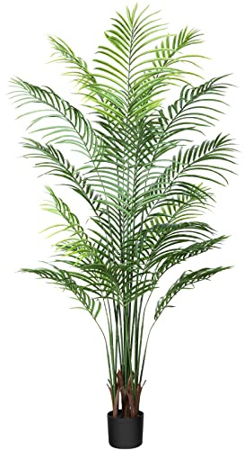CROSOFMI Künstliche Pflanzen groß 170cm Kunstpflanze im Topf Plastik Palme Künstliche Palmen wie echt Fake Plant deko für Wohnzimmer Balkon Schlafzimmer Büro Perfektes Einweihungsgeschenk (1 Pack)