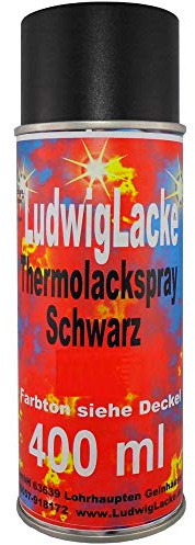 LudwigLacke Thermolack 1x Spraydosen 400ml Schwarz Auspuff Motor Autolack geeignet für Bremssattel