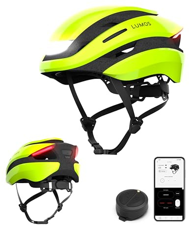 Lumos Ultra Smart-Helm | Fahrradhelm | Vorder- und Rücklicht (LED) | Blinker | Bremslichter | Bluetooth-Verbindung | Erwachsene: Herren, Damen (Electric Lime, Größe: M-L)
