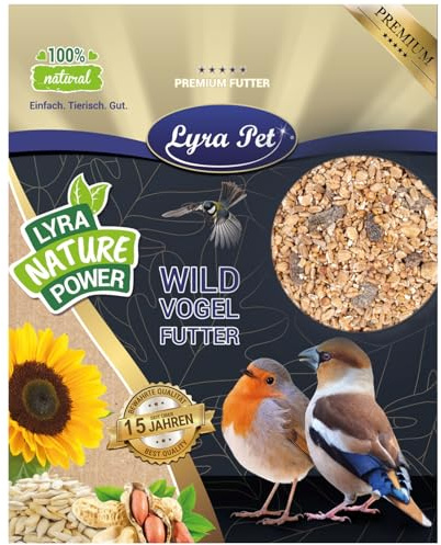Lyra Pet® | 25 kg Fettfutter | Ganzjahres Wildvogelfutter | Energiespender im Sommer & Winter | Kalorienreiches Streufutter für Wildvögel | Ideal für Weichfresser | Geeignet für Balkon & Terrasse