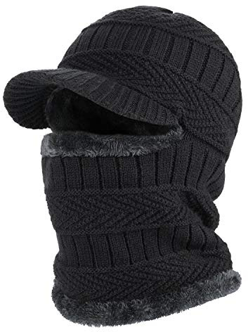 AYPOW Wintermantel aus Sturmhaube mit flexiblem Halswärmer, winddichter, Unisex Warmer Ski-Gesichtsmaske für Outdoor-Sportarten-Schwarz