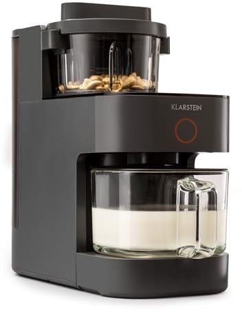 Klarstein Mixer, Standmixer mit 300 Motor- und 1250 Watt Heizleistung, Hochleistungsmixer für Pflanzenmilch Zubereitung, Smoothie Mixer mit 360° Heiztechnologie, 30.000 U/min, Touchscreen, Schwarz