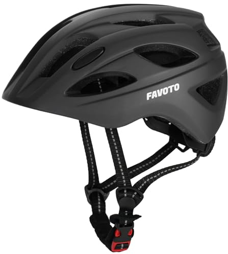 Favoto Kinderhelm Leicht Fahrradhelm Jungen - Kinder Radfahren Helm Atmungsaktiv Einstellbare Helm für Jungen und Mädchen Schwarz XS