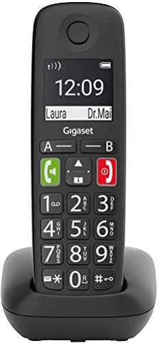 Gigaset E290 Duo - 2 Schnurlose Senioren-Telefone ohne Anrufbeantworter, große Tasten, Zielwahltasten für wichtige Nummern, Verstärker-Funktion für extra lautes Hören, schwarz [Deutsche Version]