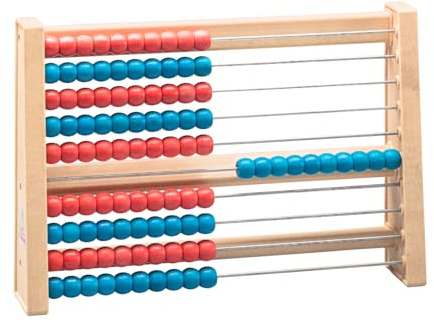 WISSNER® aktiv Lernen – 100er Rechenrahmen rot/blau aus RE-Wood®, nachhaltig, schadstofffrei, PEFC-Zertifiziert, Grundschule & Mathematikunterricht, hergestellt in Bensheim/Hessen/Deutschland