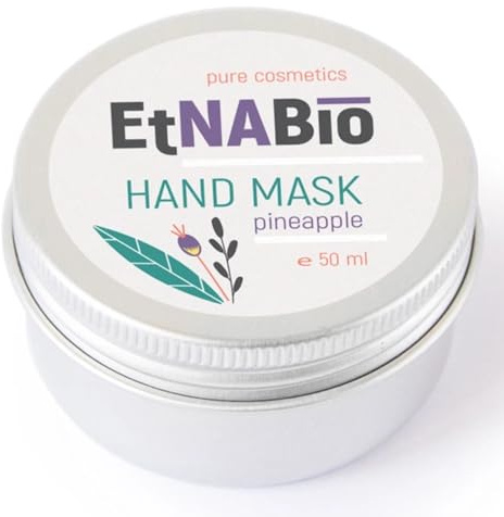 ELEK EtnaBIO Peeling Handmaske für Sehr Trockene Hände 50ml Dry Hand Mask | Feuchtigkeitsspendende - Handpeeling - Männer & Frauen Handpflege - Aprikosen-Mikrokugeln Traubenkernöl Vitamin E