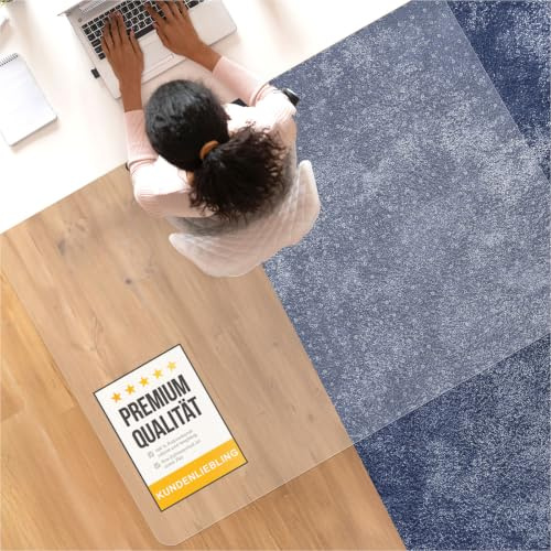 Bodenschutzmatte DURA-MAT aus Polycarbonat für Hartböden (100x120 cm) | transparente Stuhlmatte - robuste Bürostuhl Unterlage für zuverlässigen Bodenschutz - Stuhlunterlage für Zuhause & Büro