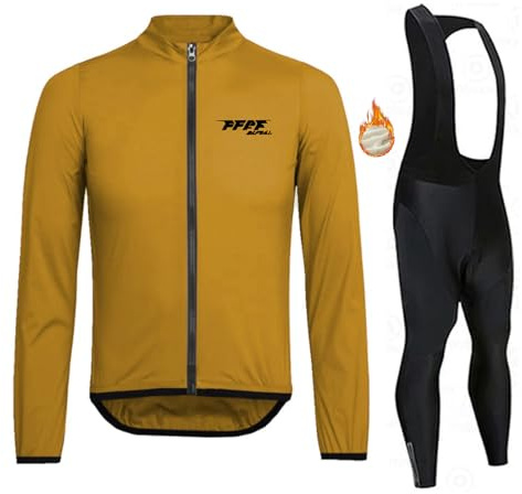 Herren Fahrradbekleidung Set Radbekleidung Winter Fleece Radtrikot Fahrradanzug Herren Winter für MTB Outdoor mit 9D Silikon Gepolsterten (Type 11,XL)
