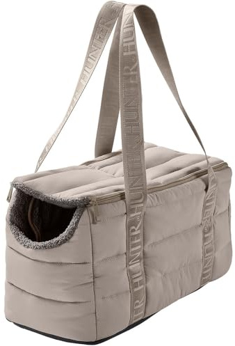HUNTER Hunde-Tragetasche Seoul – Transporttasche für Kleinhunde bis 7 kg, mit waschbarer Kuscheleinlage, Sicherheitsgurt & Karabiner, faltbar, mit Außentasche, komfortabel & stilvoll
