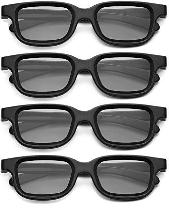 Tagtight 4 Teilige Polarisierte Passive 3D-Brille, 3D Brille für Cinema IMIX-Bildschirm, 3D TV, PC-Spiele oder RealD, Video,