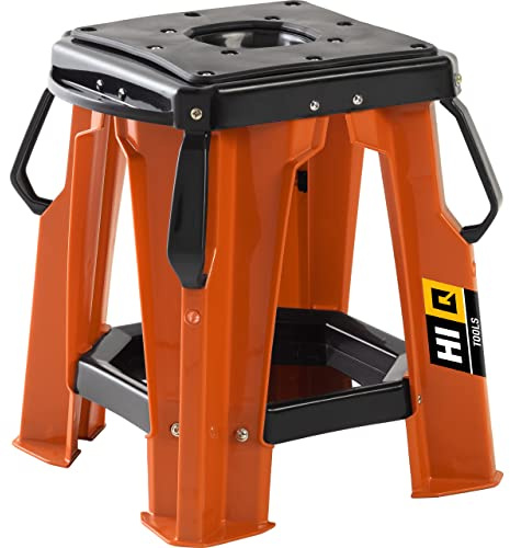 hi-Q Tools Werkstatt-Hocker - Standsicher bis 200Kg - Mit Werkzeugablage