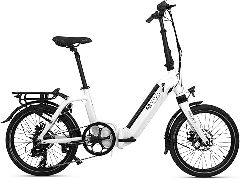 AsVIVA E-Bike Klapprad 20 Zoll – faltbares Pedelec für Erwachsene, 14,0Ah Samsung Akku, bis 100 km Reichweite, 25 km/h – leichtes E-Faltrad für Damen & Herren – elektrisch & kompakt (Weiß)