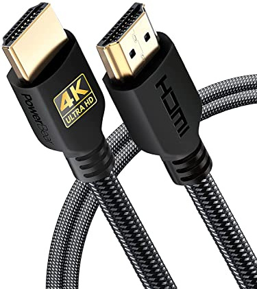 PowerBear 4K HDMI Kabel 2 m | 2 Packung,18Gbps HDMI Kabel, geflochtenes Nylon & Goldstecker, 4K @ 60Hz, Ultra HD, 2K, 1080P, ARC & CL3 zertifiziert | für Laptop, Monitor, PS5, PS4 & mehr