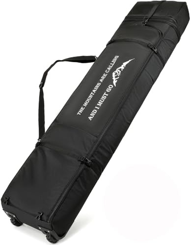 BlesMaller 170cm Snowboard Tasche mit Rollen Reise Snowboardtasche gepolster Länge verstellbare Skitasche für Skischuhe Stöcke Skiausrüstung