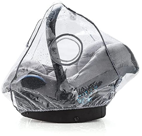Universal Komfort Regenschutz für Babyschale (z.B. Maxi-Cosi/Cybex/Römer) - gute Luftzirkulation, verschließbares Kontakt-Fenster, Eingriffsöffnung für Tragegriff, PVC-frei