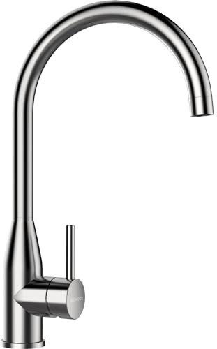 SCHOCK Küchenarmatur KAVUS Edelstahl – Hochdruck-Armatur mit Festauslauf, ultraleisem Wasserstrahl und hoher Auslaufposition