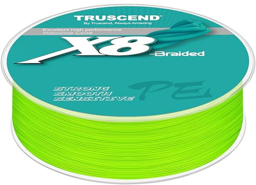 TRUSCEND X8 Geflochtene Angelschnur, Strapazierfähige und Hochwertige PE-Geflechtschnur für Profis, Dünner und Geschmeidiger, Unverzichtbare Ausrüstung für Süßwasserangler, Angelgeschenk für Männer